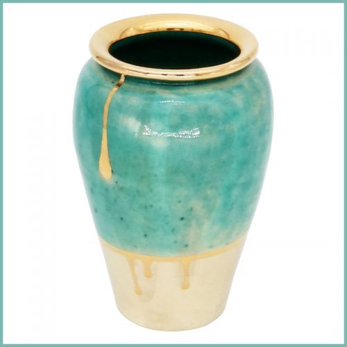 Wunderschöne Vase in Türkis 5,5 x 10,5cm