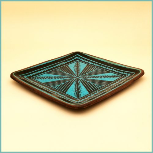Quadratischer Teller 22 x 1,8 (Stil: Traditionelle Töpfereien) Motiv 2