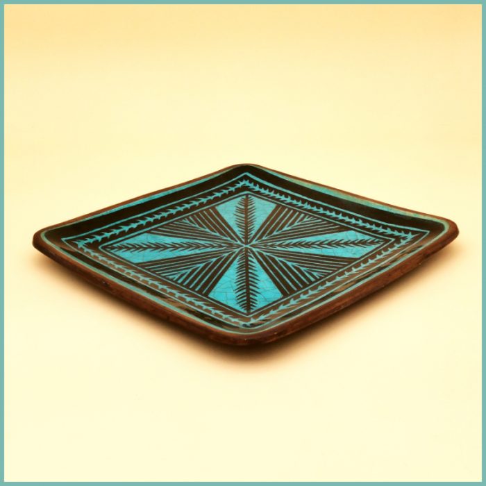 Quadratischer Teller 22 x 1,8 (Stil: Traditionelle Töpfereien) Motiv 2