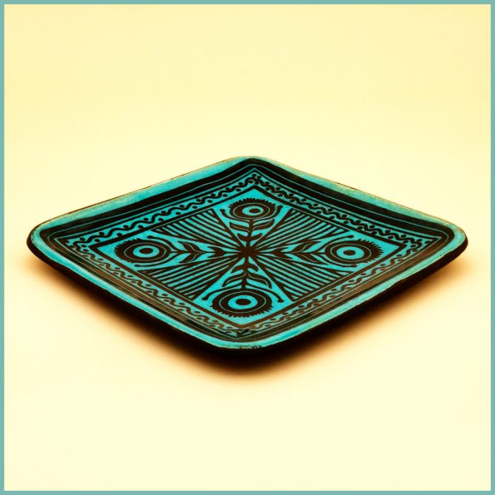 Quadratischer Teller 18 x 2 (Stil: Traditionelle Töpfereien) Motiv 1