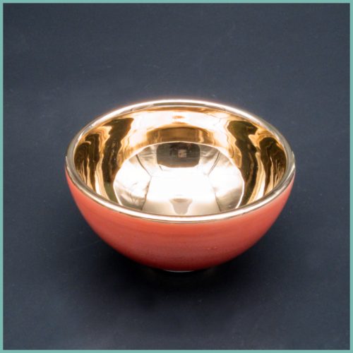 Runde Schale | Innenseite goldfarbig | 10cm | Rot Gold
